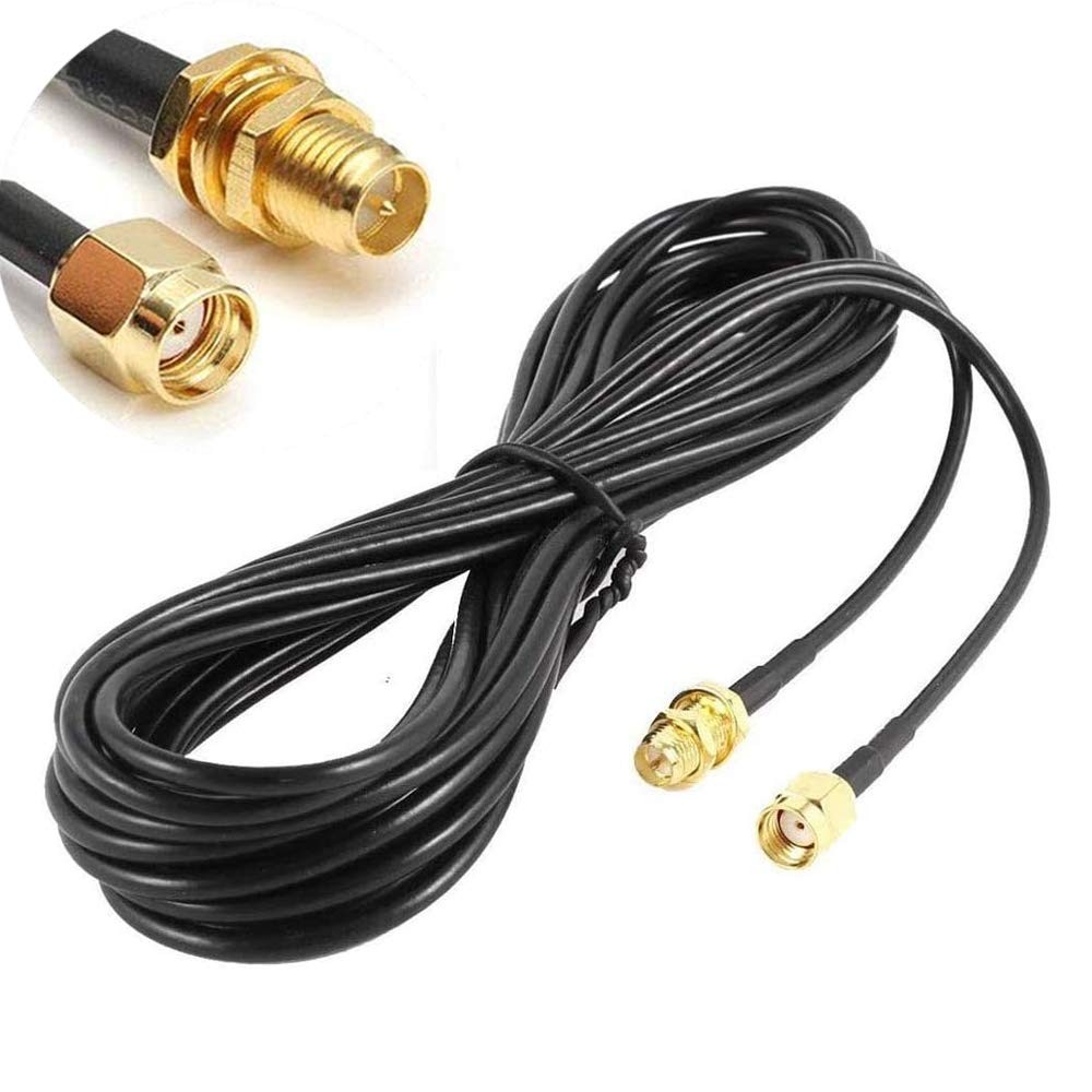 33ft WiFi Antenna Extension Cable Coaxia RP Male to Female Connector for Wire...