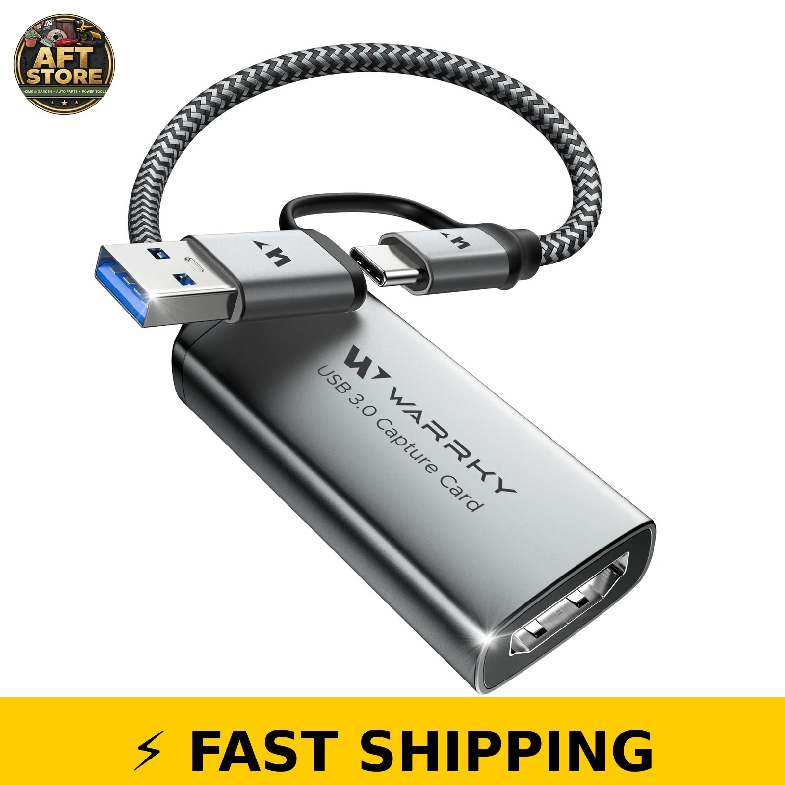 Warrky 2-in-1 USB 3.0 HDMI Video Capture Card, 4K Input 1080P Output