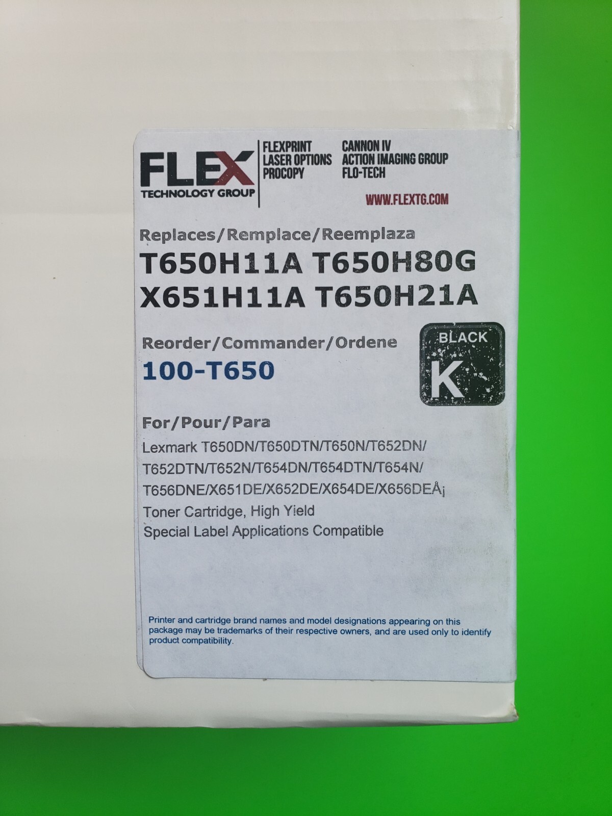 Universal LEXMARK T650 T652 T64 T656 Toner Cartridge by FLEX - Black - SEALED