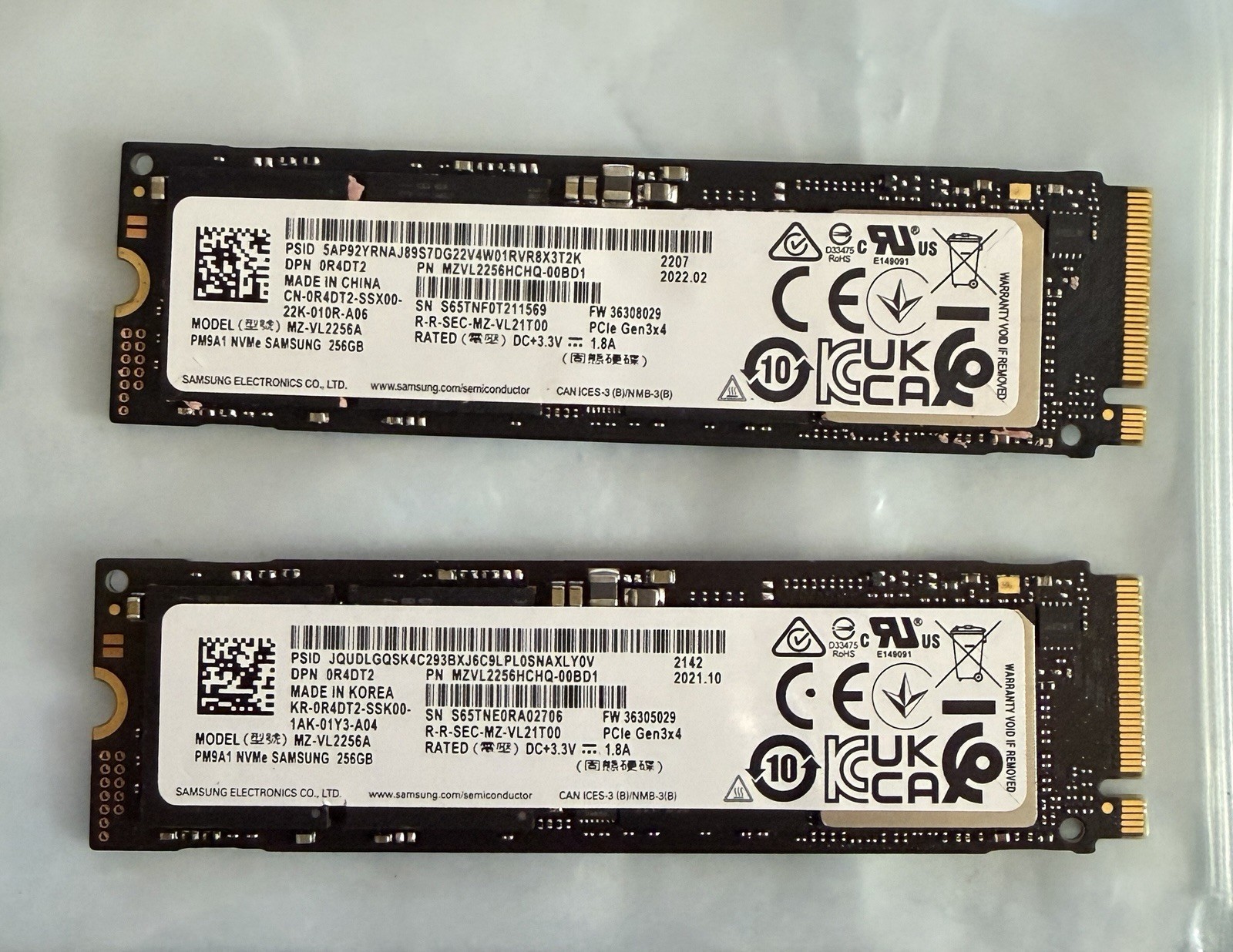 Samsung SSD 256GB PM9A1 NVMe Tested Good. 6400MB/s