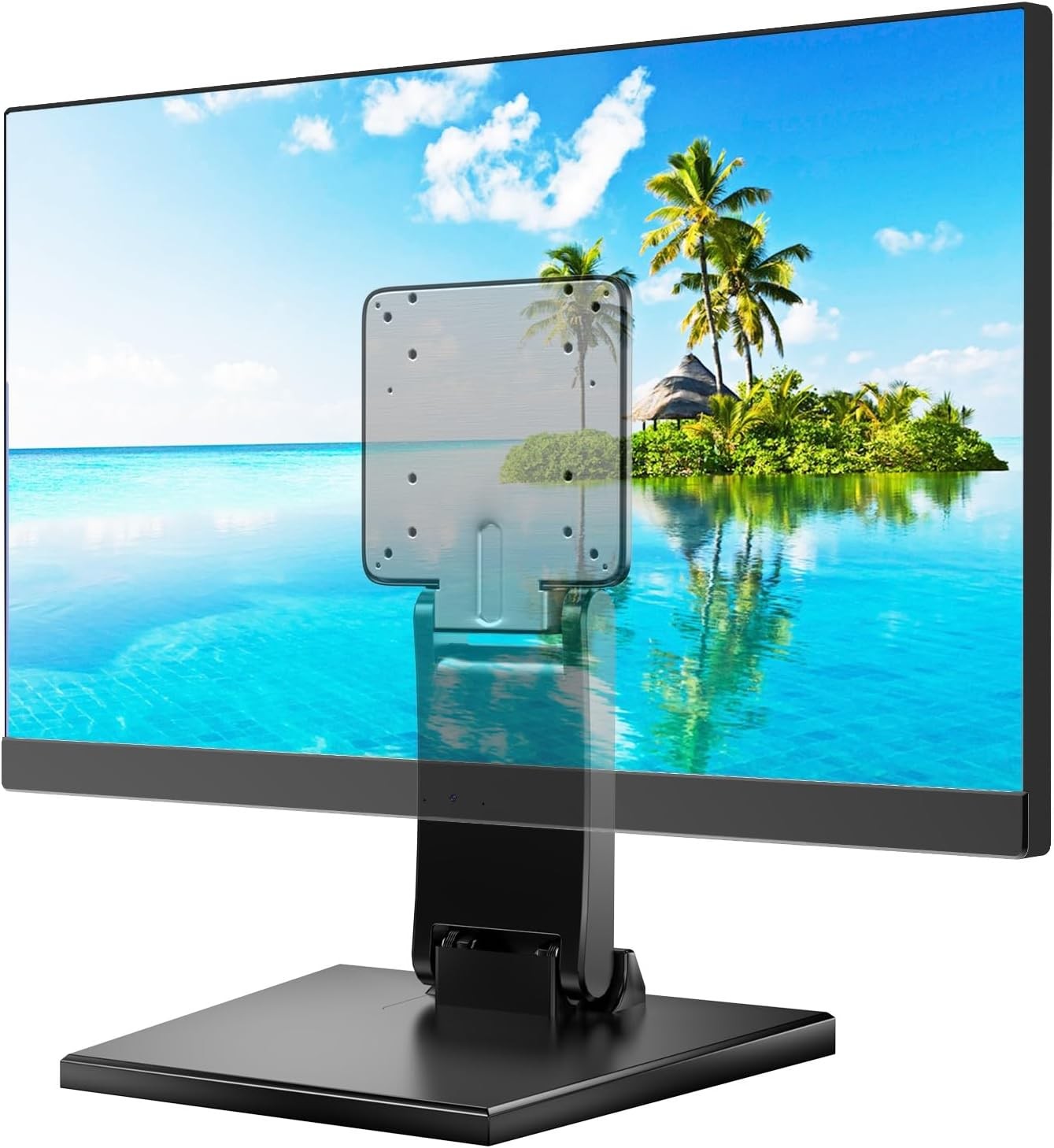 Lay Flat Low Profile Monitor Stand 14-24" Screens Ergonomic Adjustable Desktop