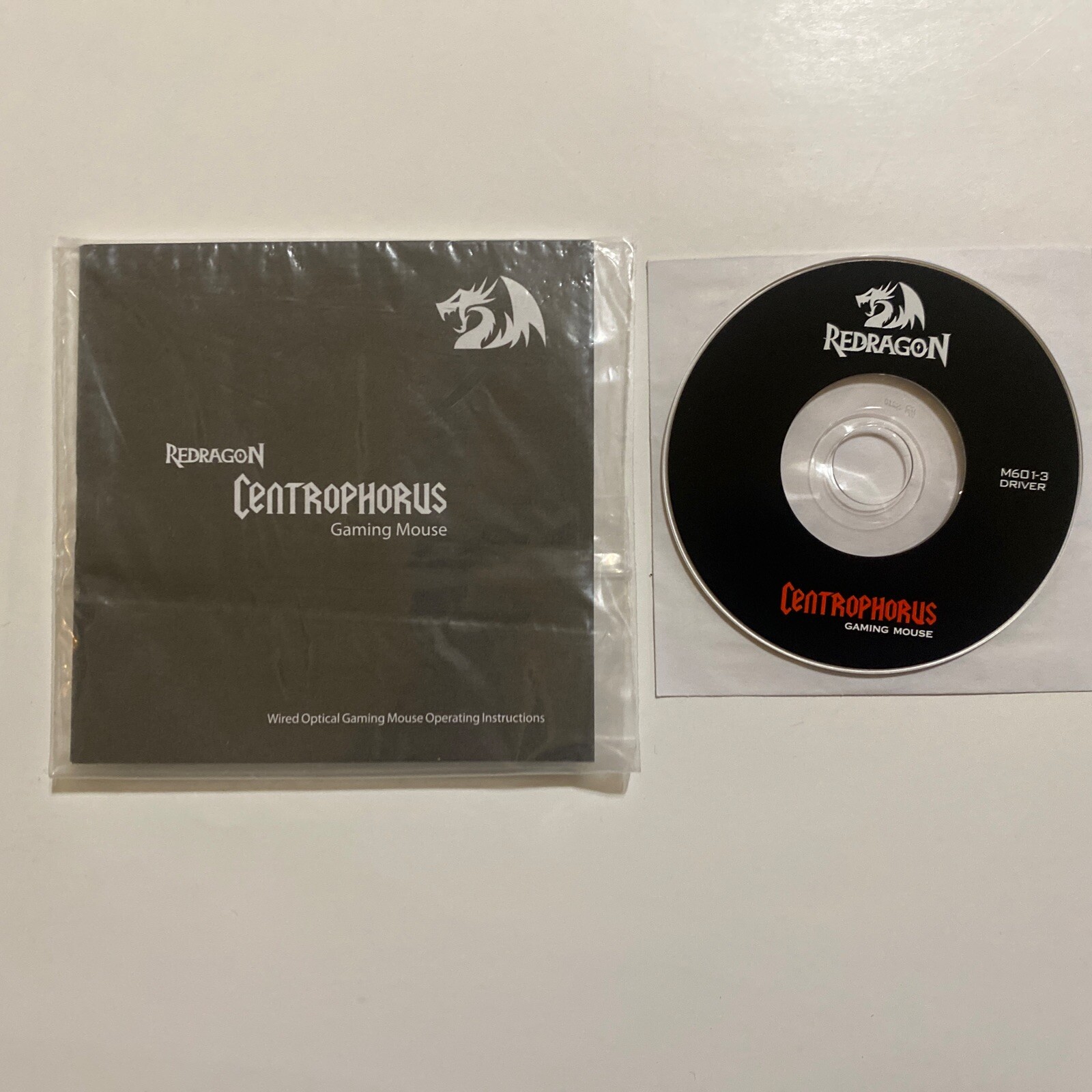 Redragon Centrophorus M601-3 Mouse Driver CD & Instruction Manual Gaming