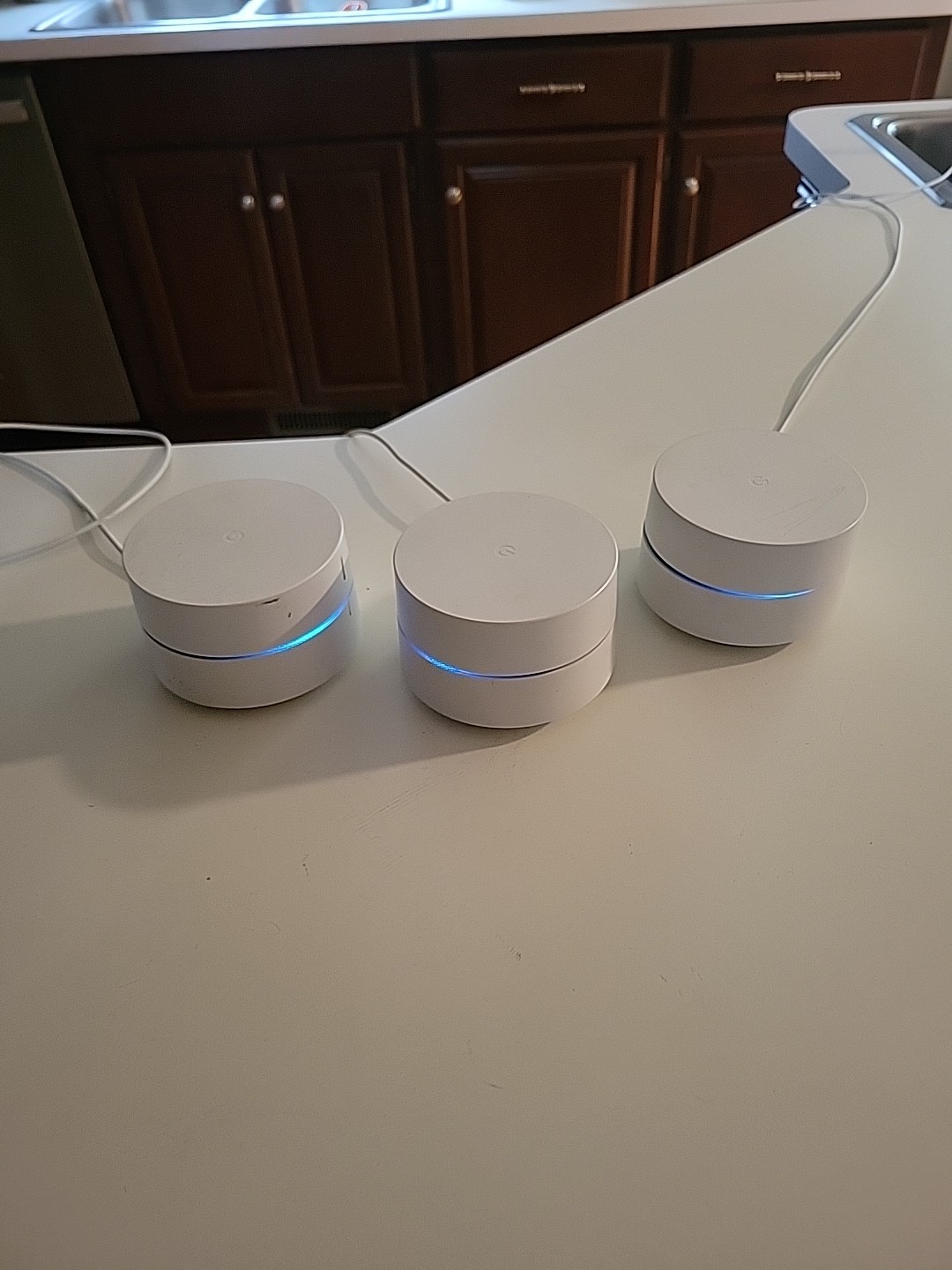 Lot Of 3 GOOGLE WIFI Access Point Router GJ2CQ Google + Power Cords  White AS-IS