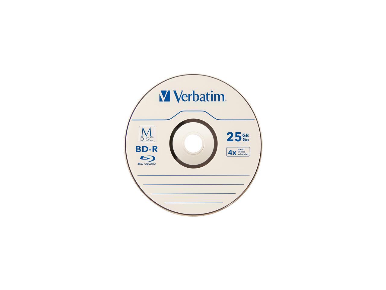 Verbatim M-DISC BD-R 25GB 4X with Branded Surface - 25pk Spindle  Model 98909