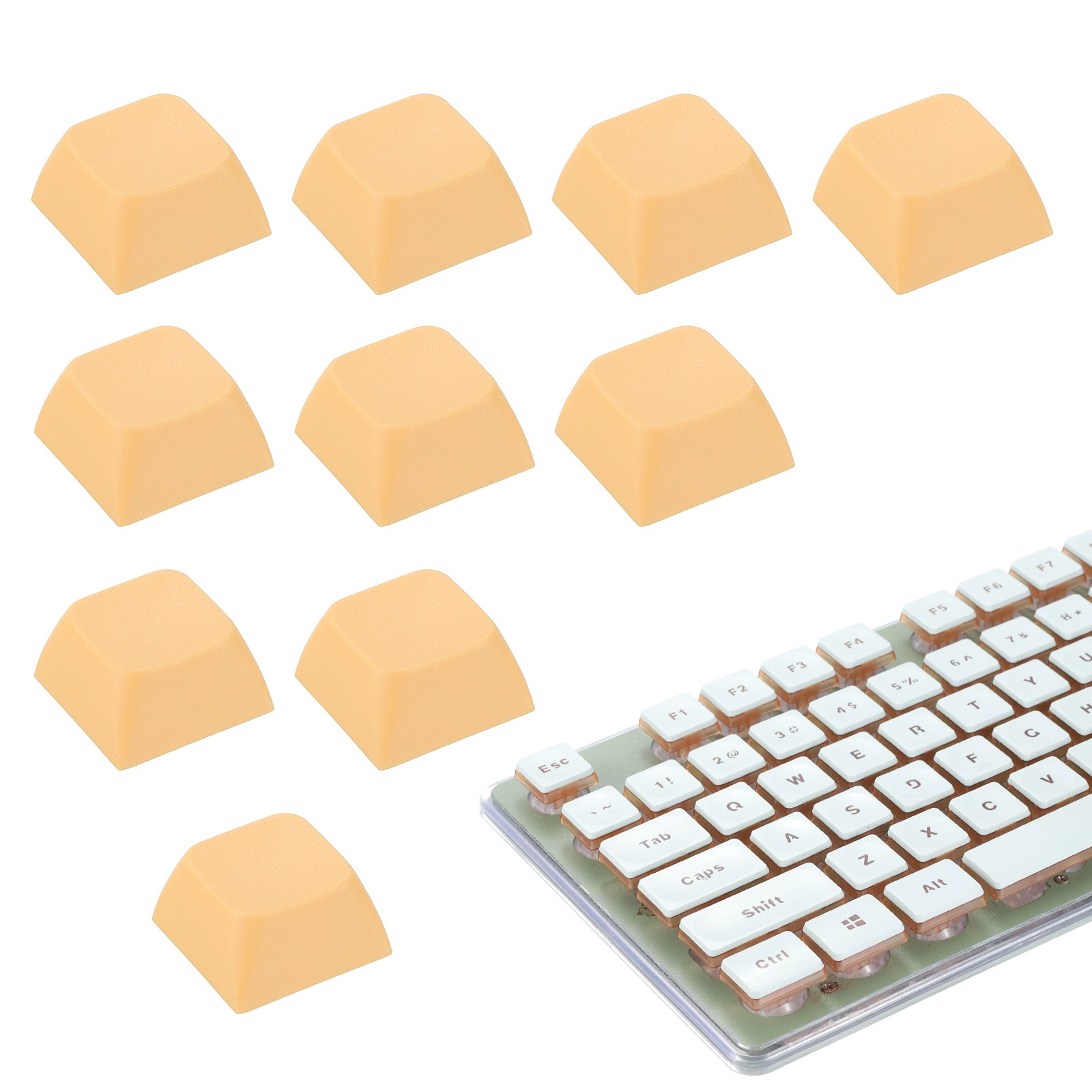10Pcs XDA Profile Keycap Set PBT Mechanical Numeric Keypads, Pink/Orange