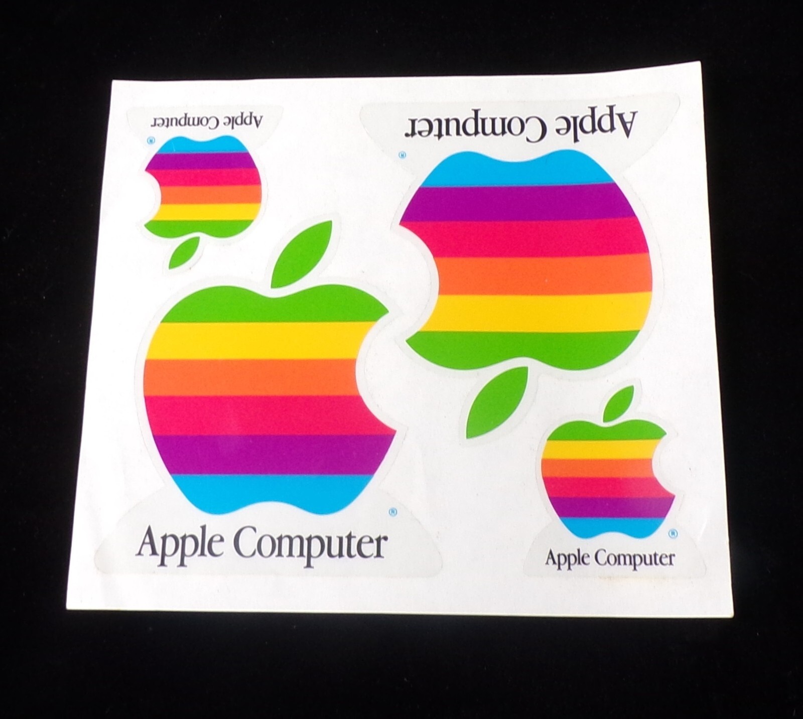 Vintage 1980s Genuine Apple Computer Decal Sticker Sheets Rainbow Logo