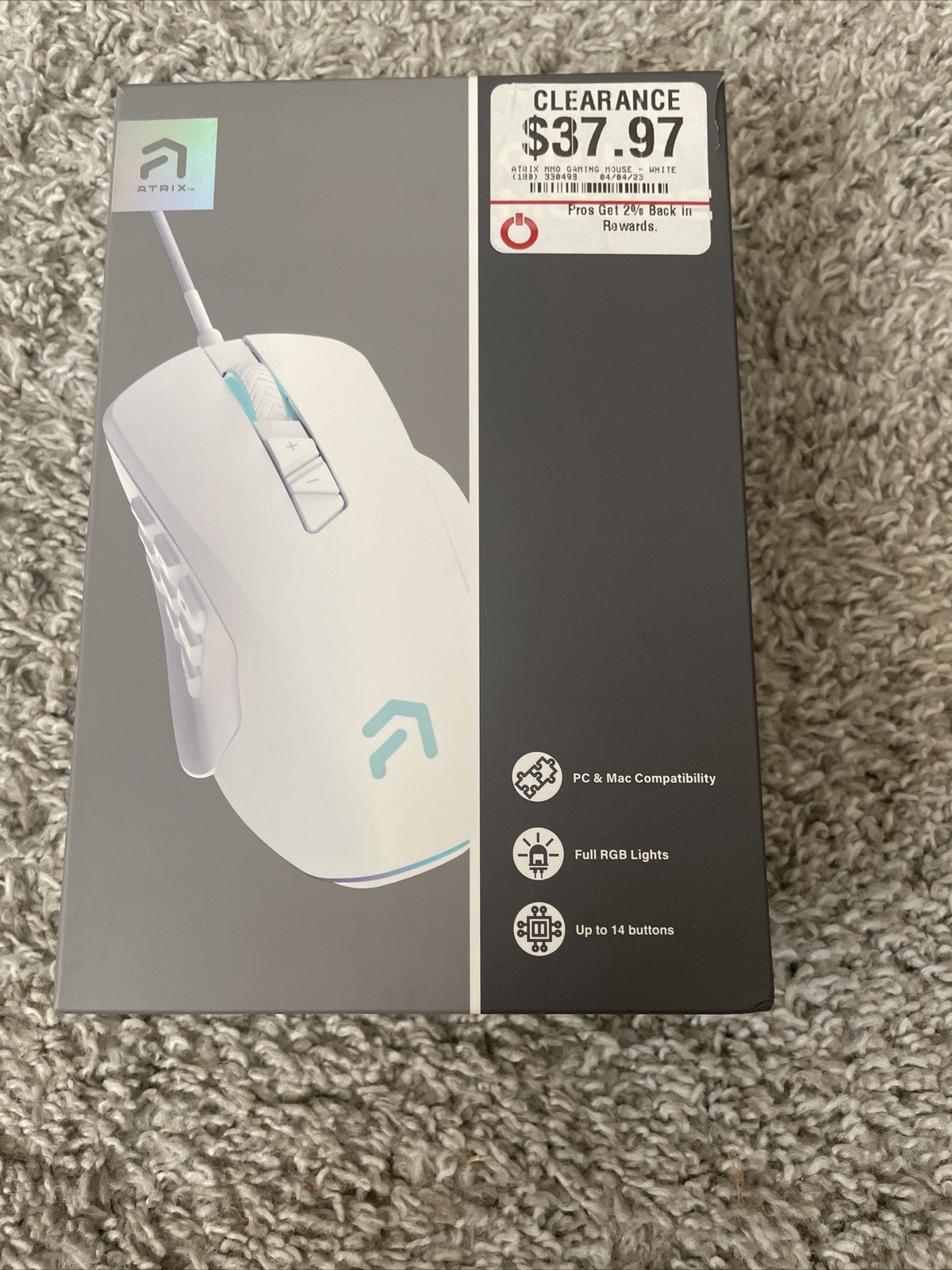 Atrix Guild Mouse-Interchangeable magnetic button & grip-Full RGB Lights-NRFB