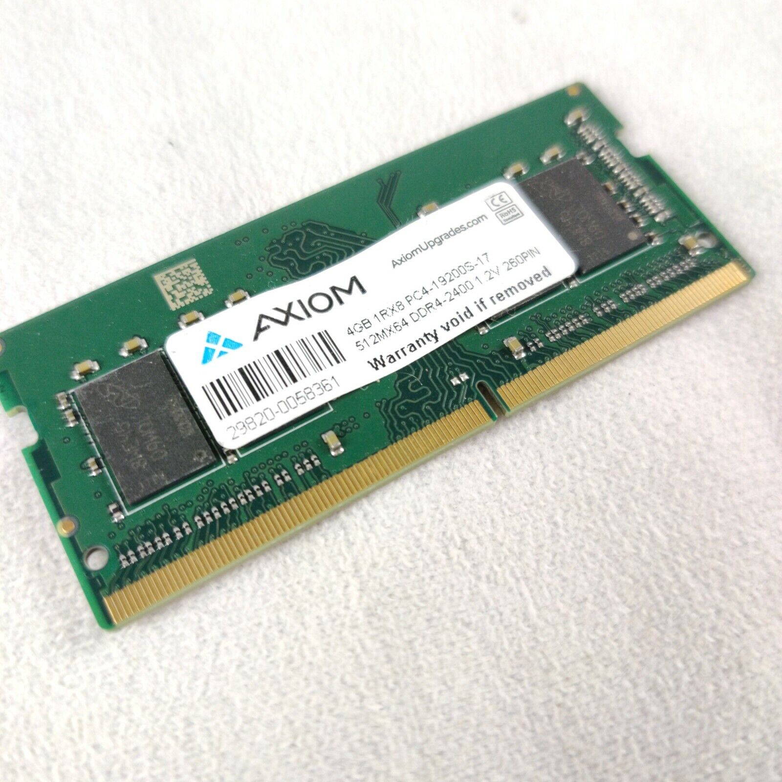 AXIOM 4GB 1Rx8 PC4-19200S-17 512MX64 DDR4 2400 SO-DIMM 1.2V