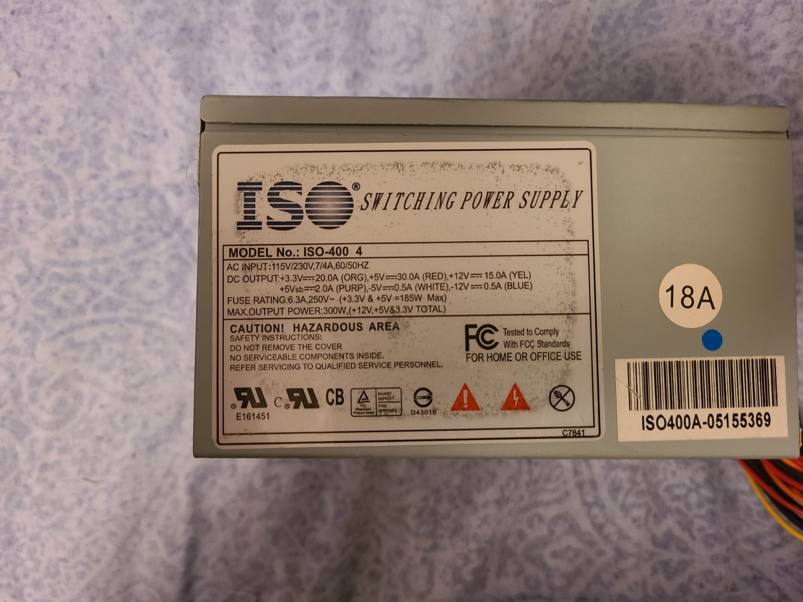 ISO Universal Switching Power Supply  ISO-400 300W | CIS400-100512681 REV:02 PSU
