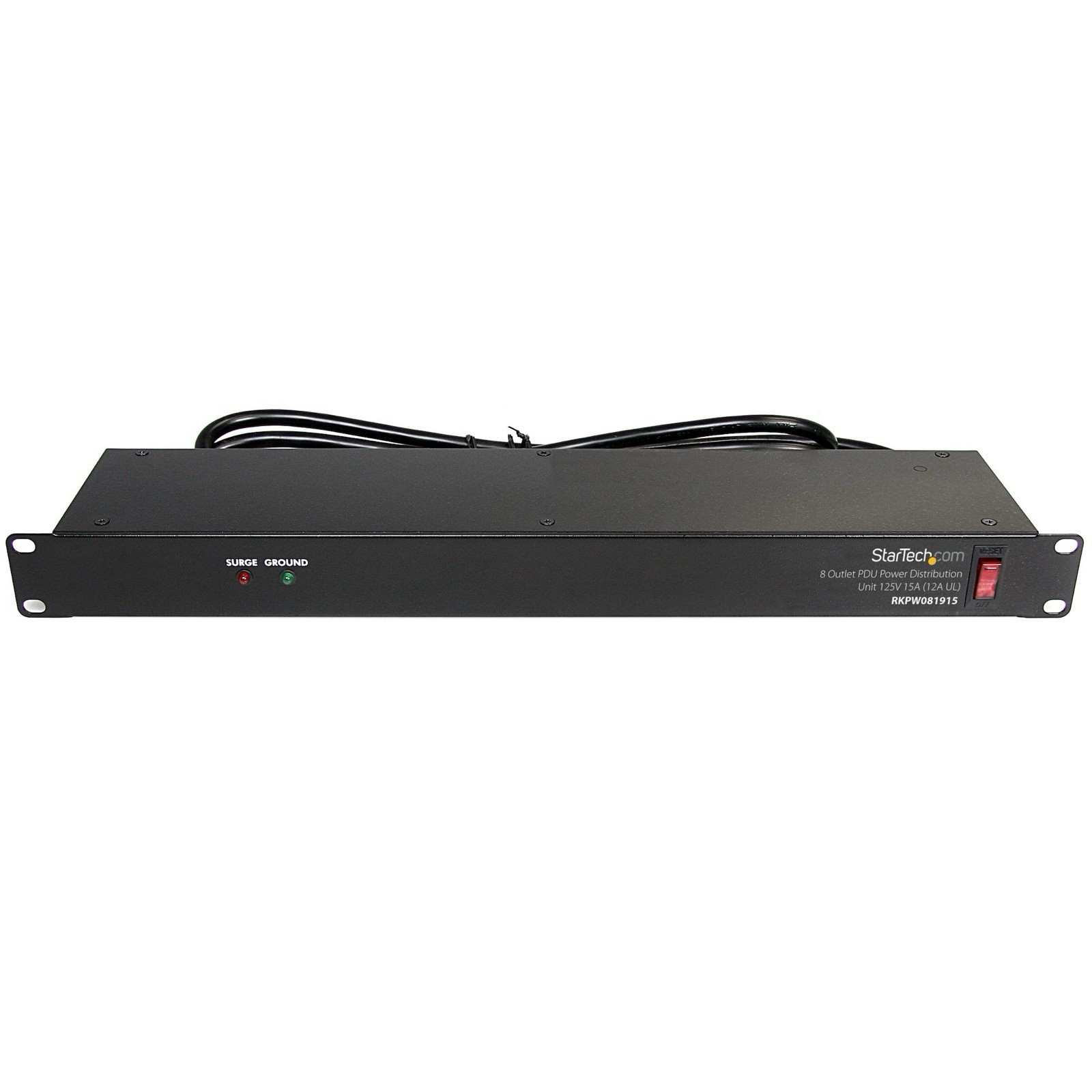 StarTech Power Distribution Unit 125V RKPW081915 19in 1U Rack 8 Outlet PDU D-4