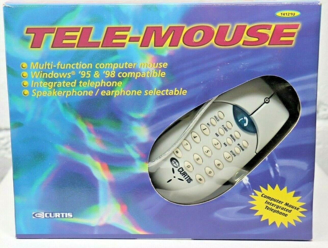 Rare Vtg Computer Mouse Curtis Tele-Mouse integrated Telephone Multi Function G1