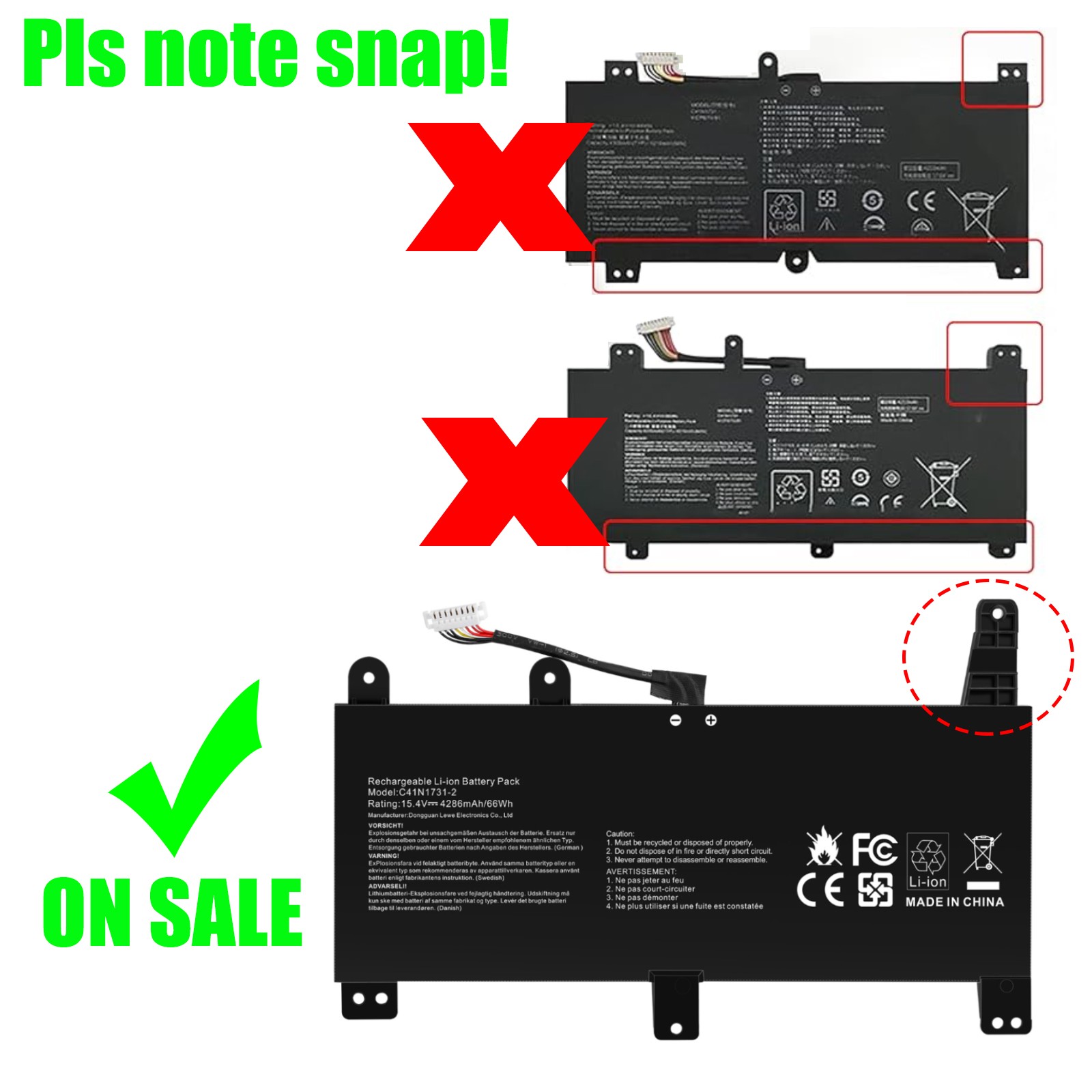 NEW C41N1731-2 Battery for Asus ROG Strix G17 G712LV G712LW G512LU G531GU G731GU
