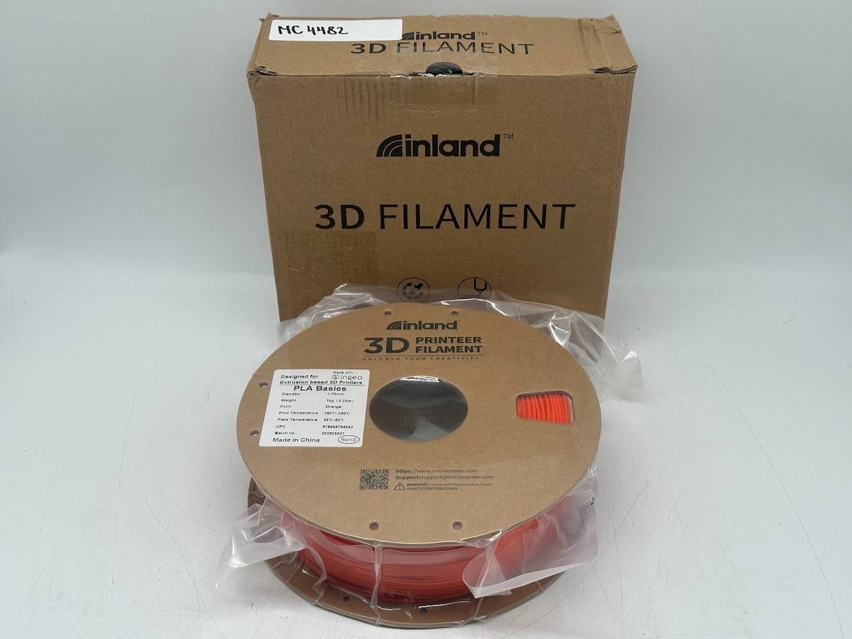 Inland Basic PLA 3D Printer Filament 1.75mm - Orange