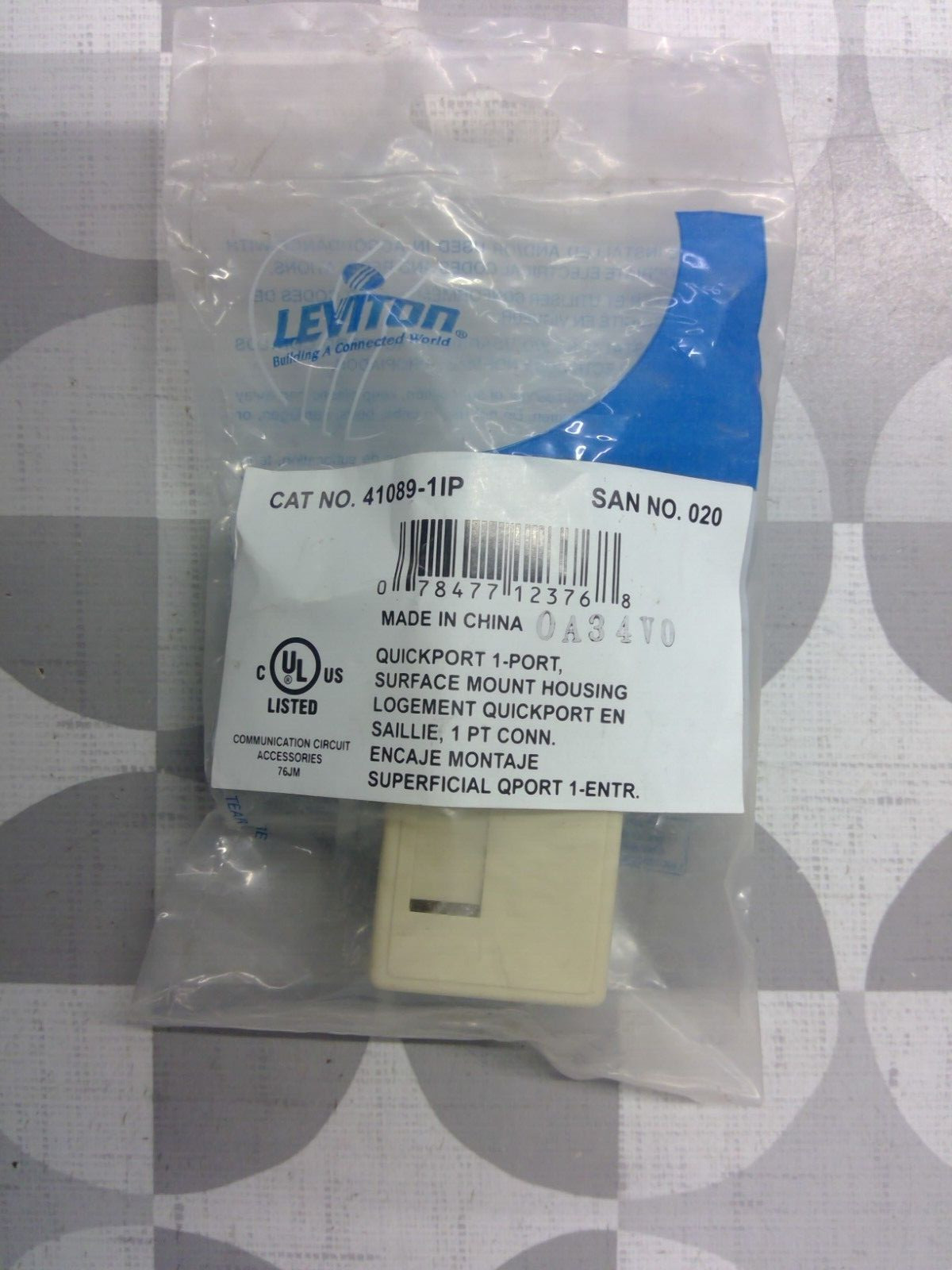 Leviton 41089-1IP Quickport 1 Port Surface Mount Housing **Free Shipping**