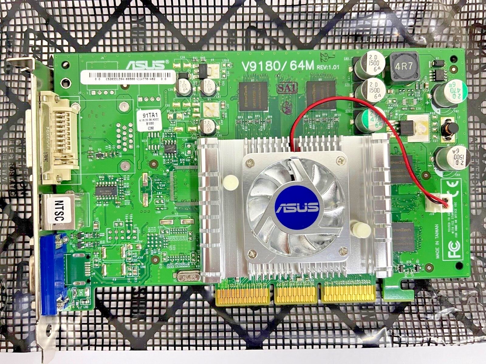 NEW VINTAGE ASUS V9180/TD 64M NVIDIA GEFORCE4 MX AGP VGA CARD DVI VGA SVID MXB42