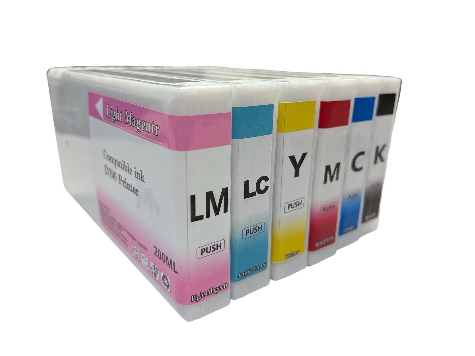 6PC/SET Compatible Ink Cartridge with Dye Ink For Epson SureLab D700 200ML