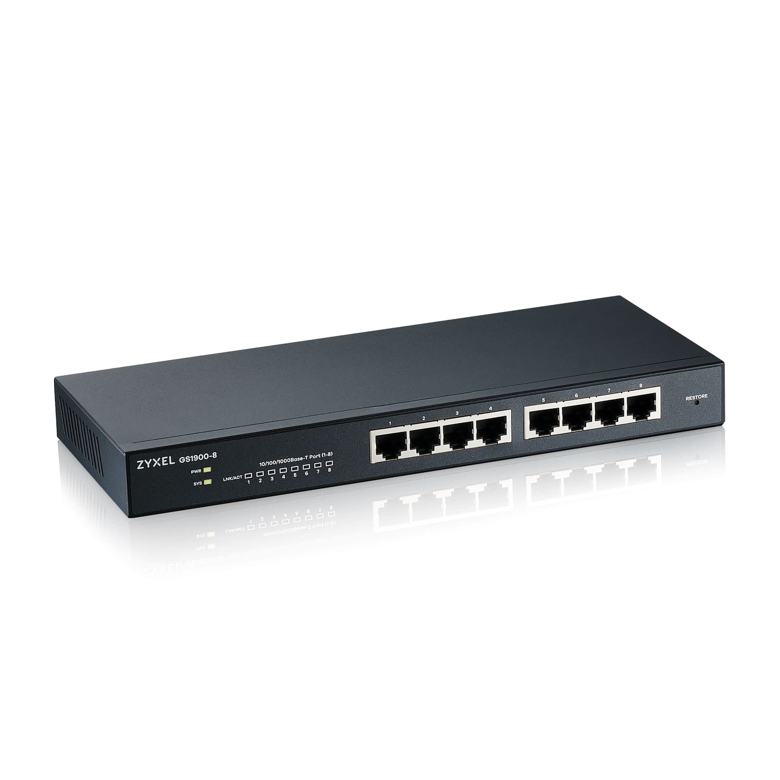 Zyxel 8-Port Gigabit Switch | Smart Managed | Desktop/Wallmount and Fanless |