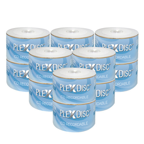 600 PC PlexDisc 52X 700 MB 80 MIN CD-R White Inkjet Hub Printable Disc 631-210