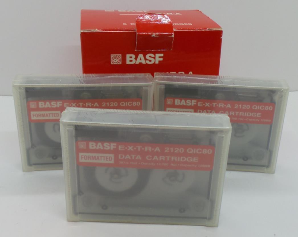 Lot of 3 BASF Data Cartrige 120MB - 2120 QIC80 - Formated Extra - New