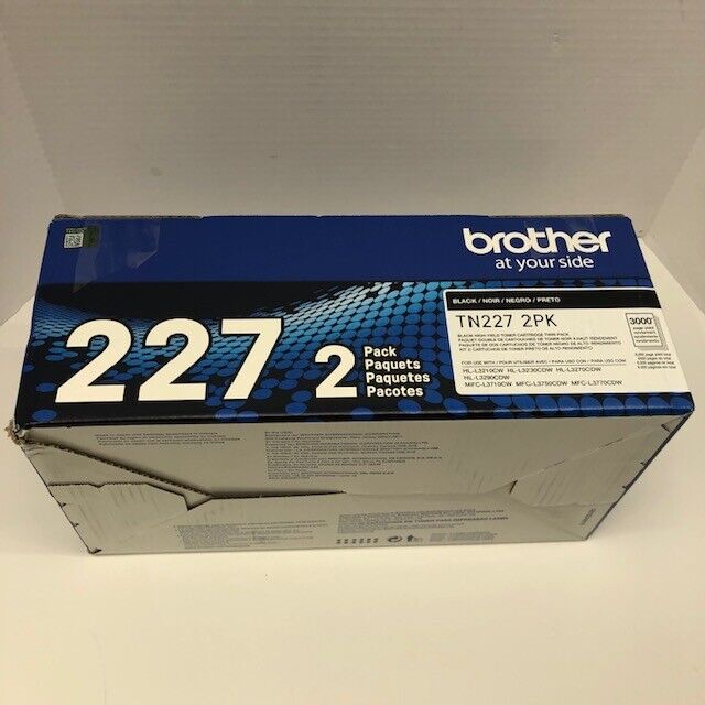 Brother TN227 2-PK Black Toner Cartridge High Yield TN227 2PK - WEIGHS FULL