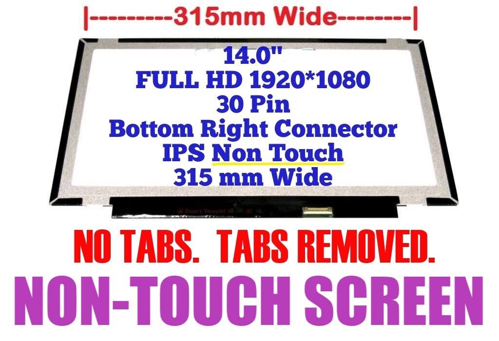 New LED LCD Screen IPS Wide View LP140WFA(SP)(D1)(D2)(D3)(D4)(DA) 30 pin
