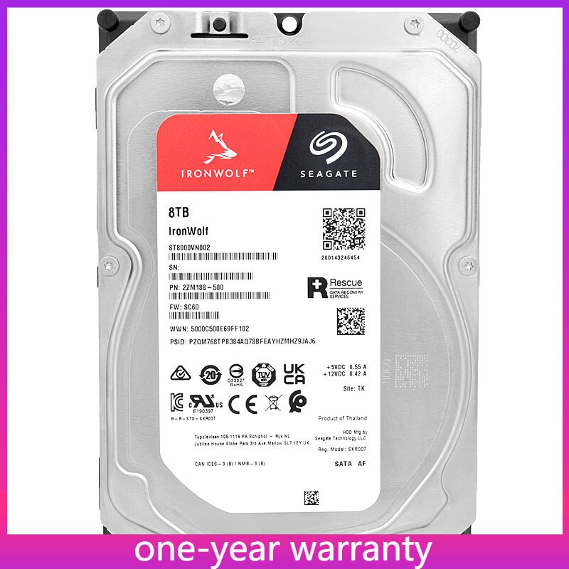 Seagate IronWolf ST8000VN002 8Tb 256Mb Cache 5400Rpm Sata III 3.5''