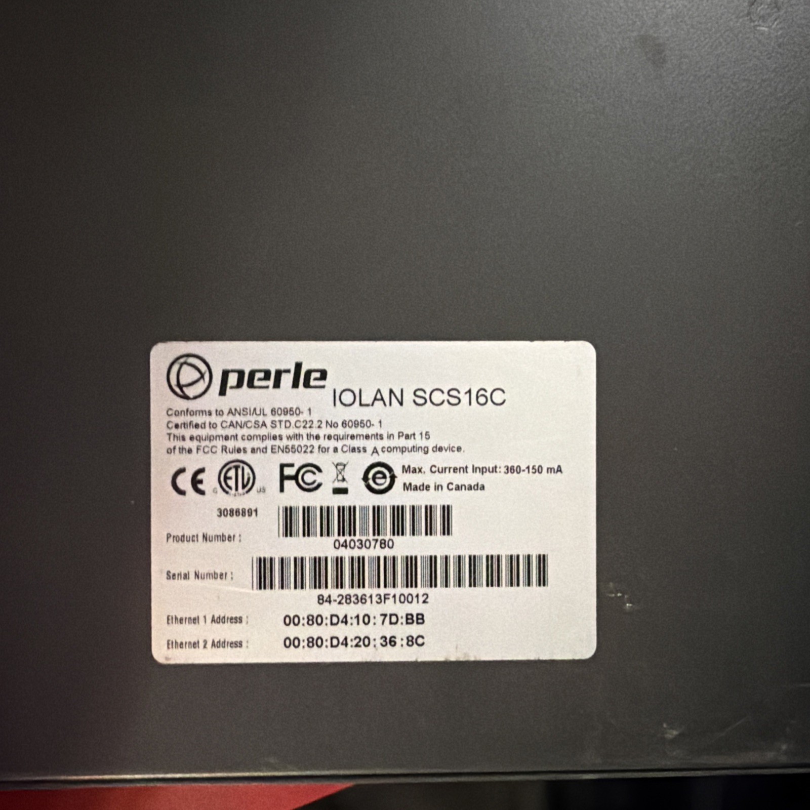Perle 16 Ports Secure Console Server RJ45 RS232, 2x SFP, PCI (IOLAN SCS16C-DSFP)