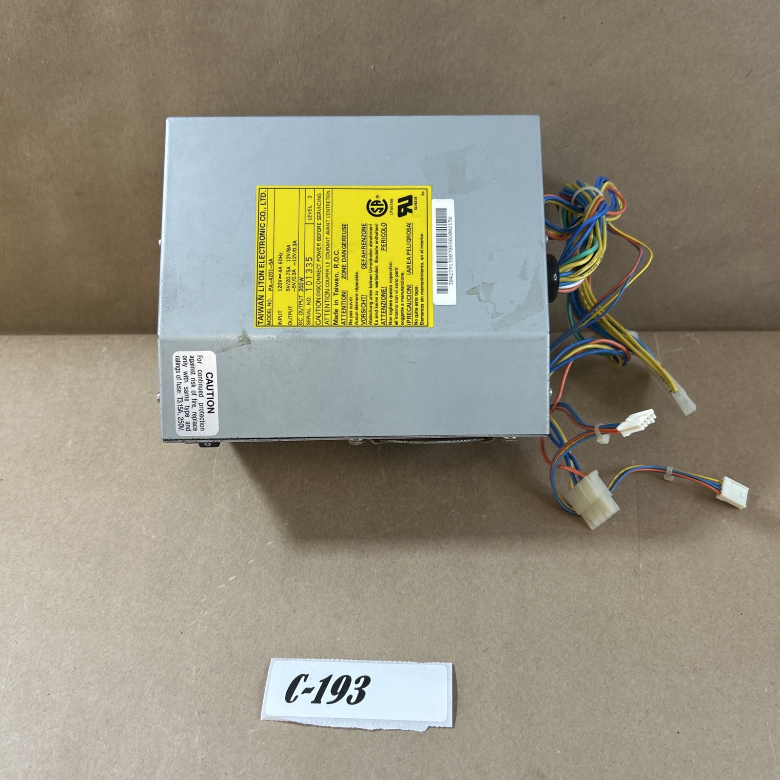 Commodore Amiga 2000 2000HD 2500 200W Power Supply PSU Rusty Untested AS-IS
