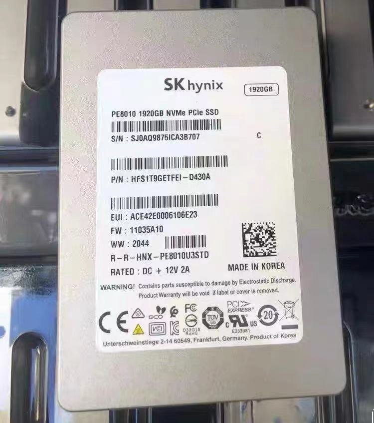 PE8010U3STD hynix PE8010 11035A10 Solid PCIe SK 1.92TB NVME SSD Drive STD State.