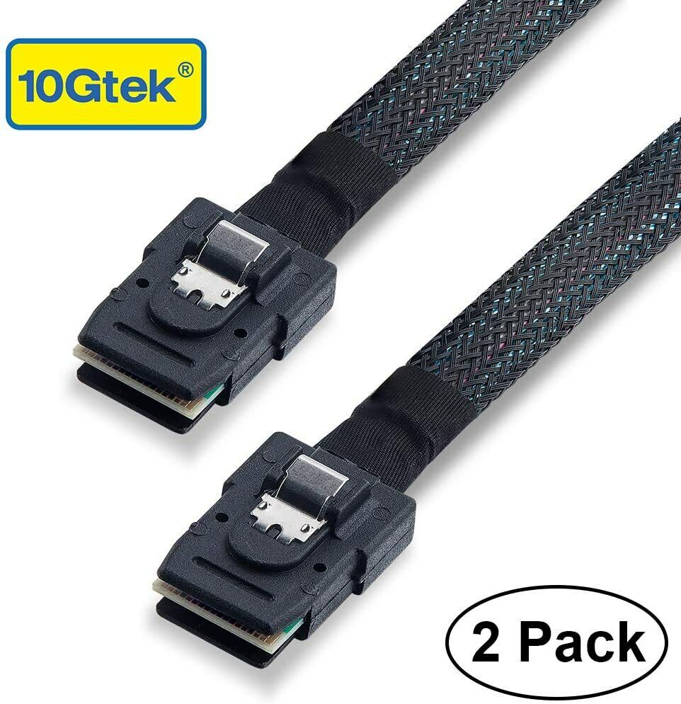 2 Packs Internal Mini SAS Cable 36Pin SFF-8087 to SFF-8087 100Ohms 0.5 ~1 Meter