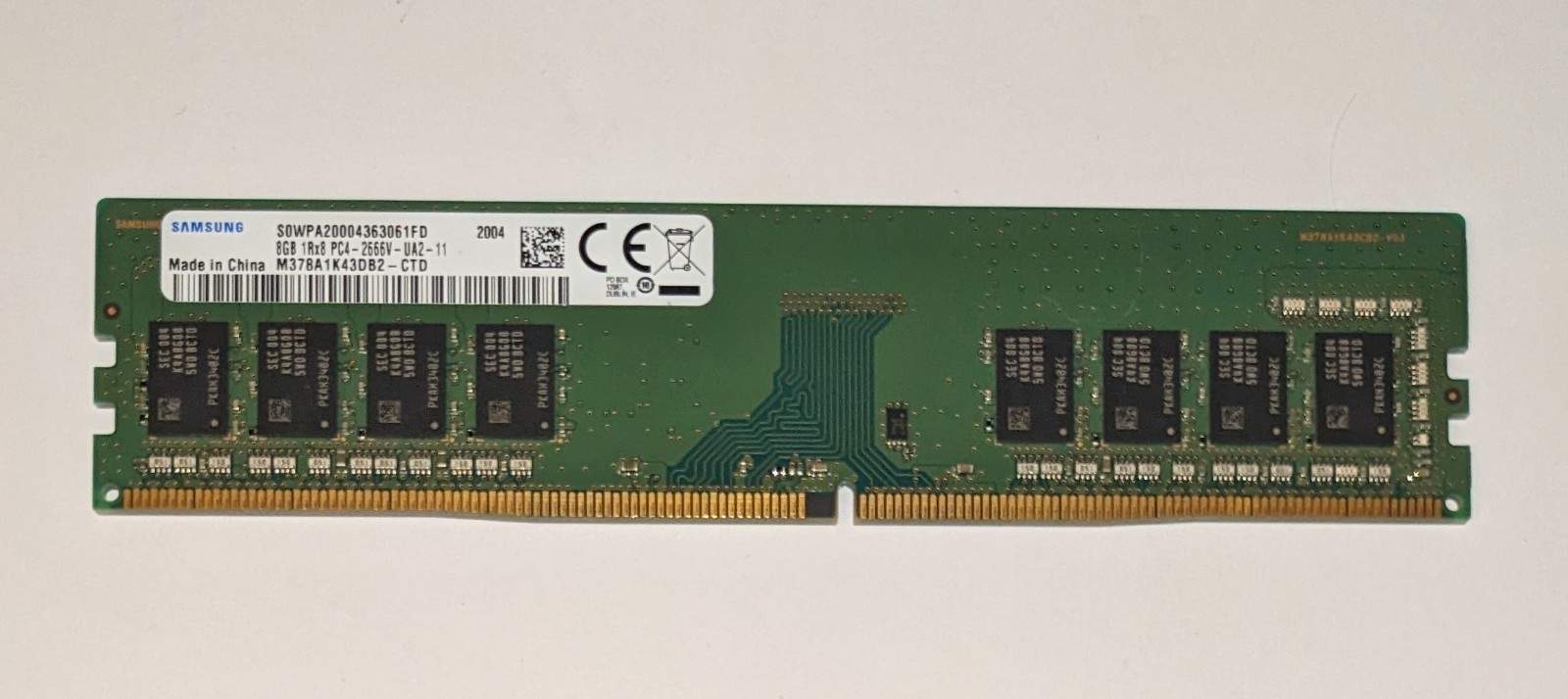 ​Samsung 8GB DDR4 Desktop RAM 2666MHz PC4-2666V UDIMM M378A1K43DB2-CTD