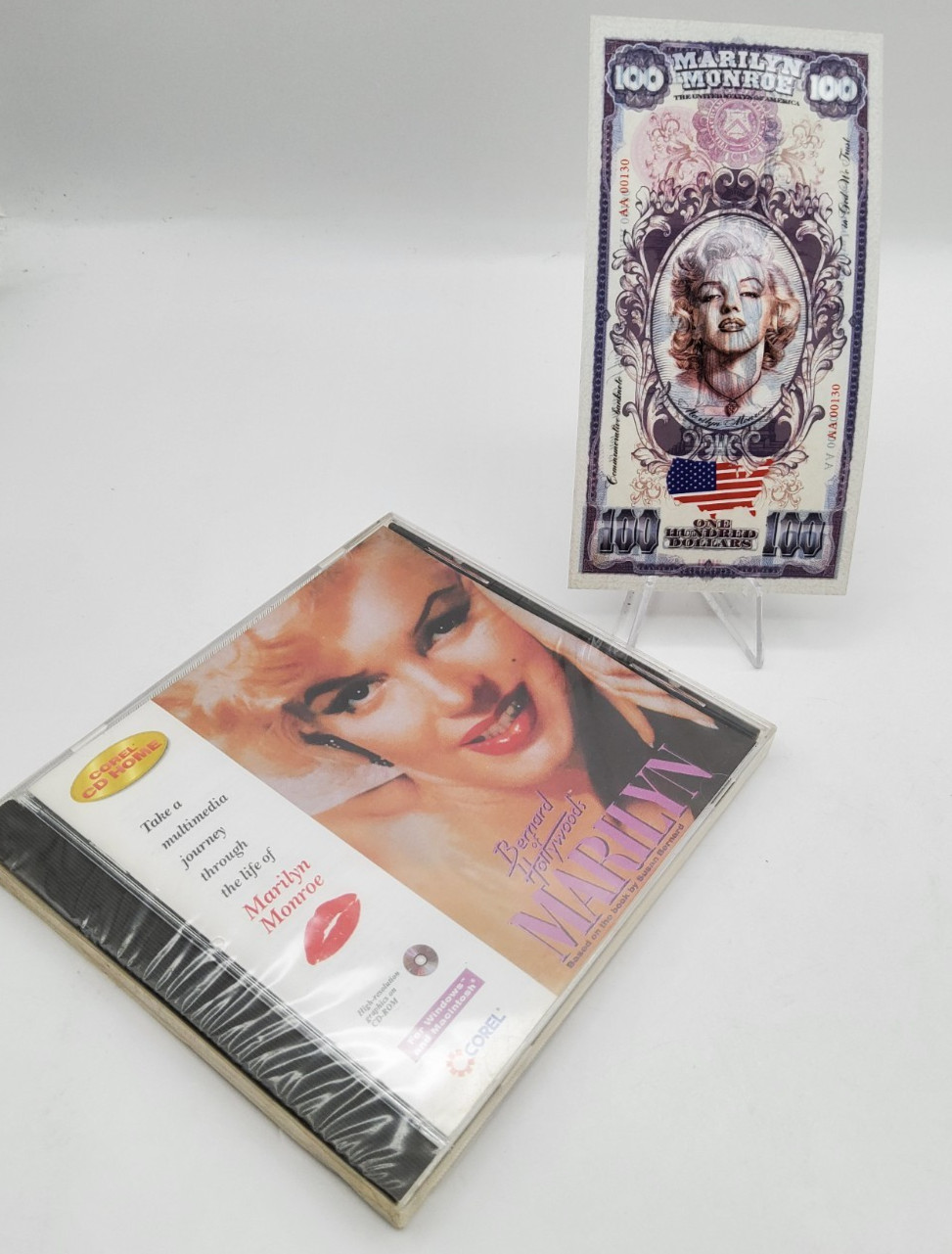 Marilyn Monroe Beyond the Legend CD-ROM + Collectible $100 Note Rare Memorabilia