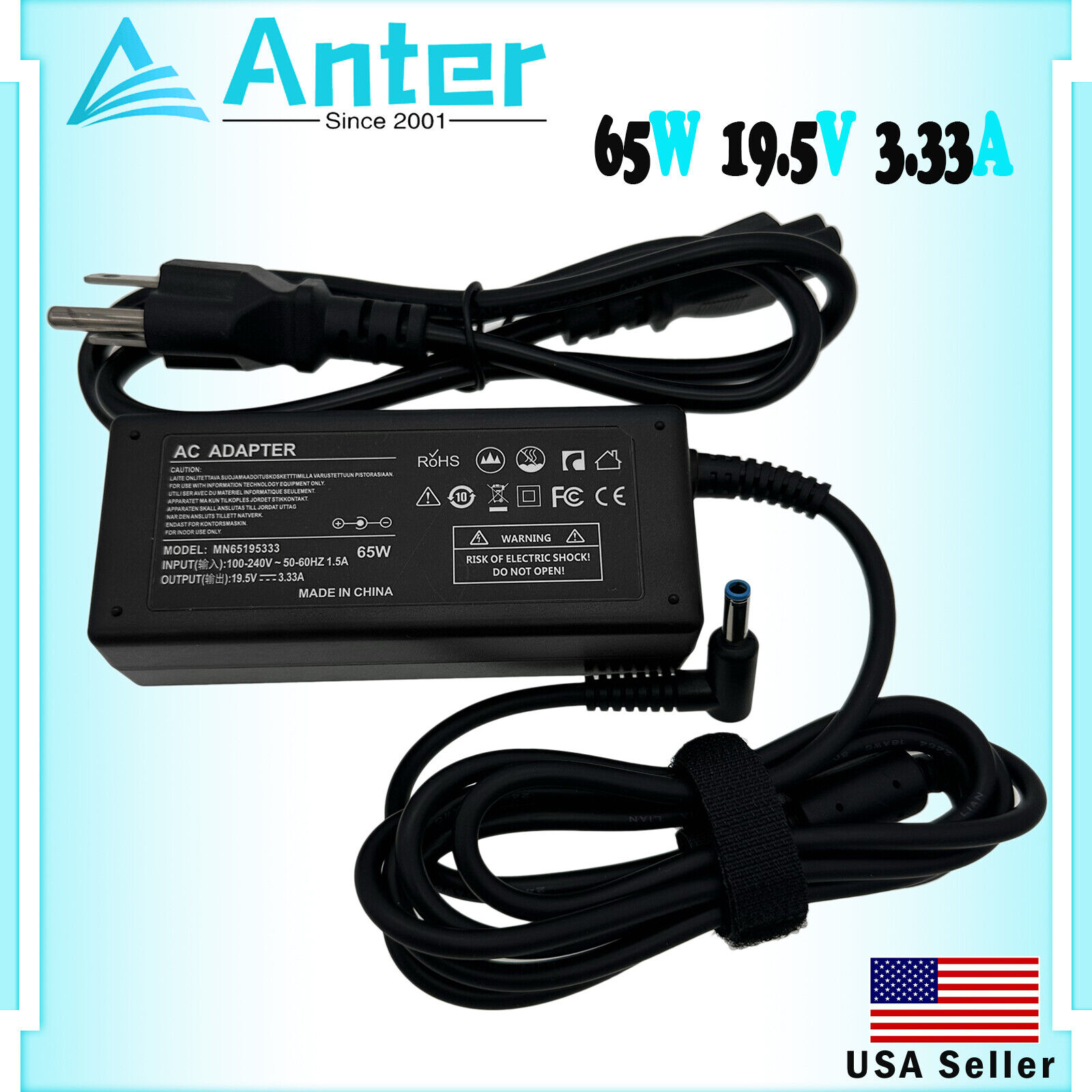 New For HP 14-dk0028wm 14-dk1031dx 14-dk0000 AC Adapter Power Supply Charger 65W