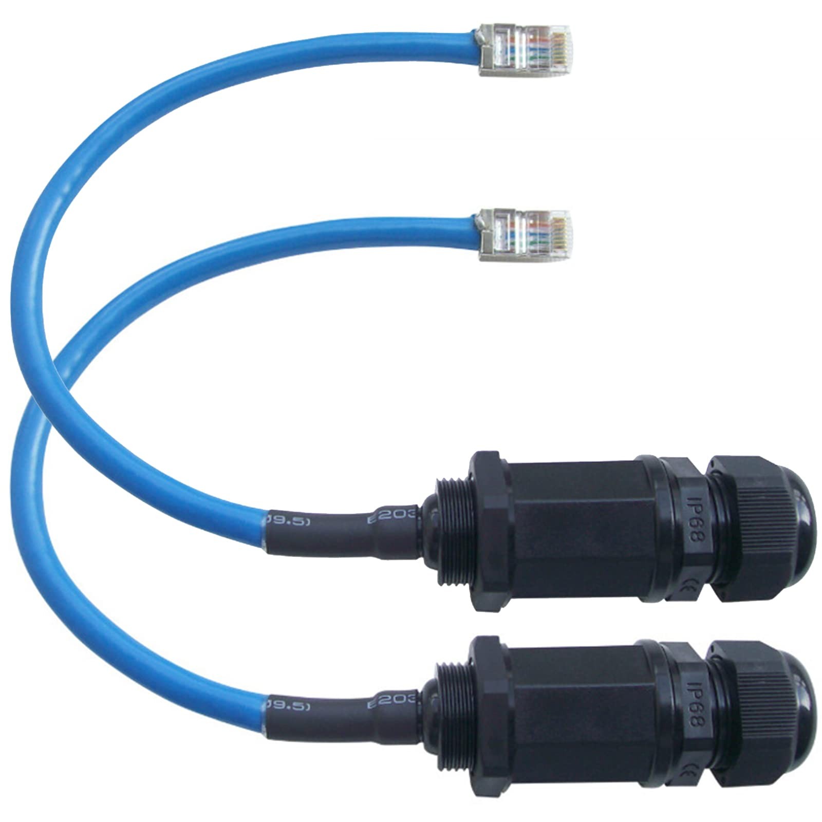 2 PCS M20 RJ45 Cat6 Waterproof Panel Mount Connector Network Cable Hardware