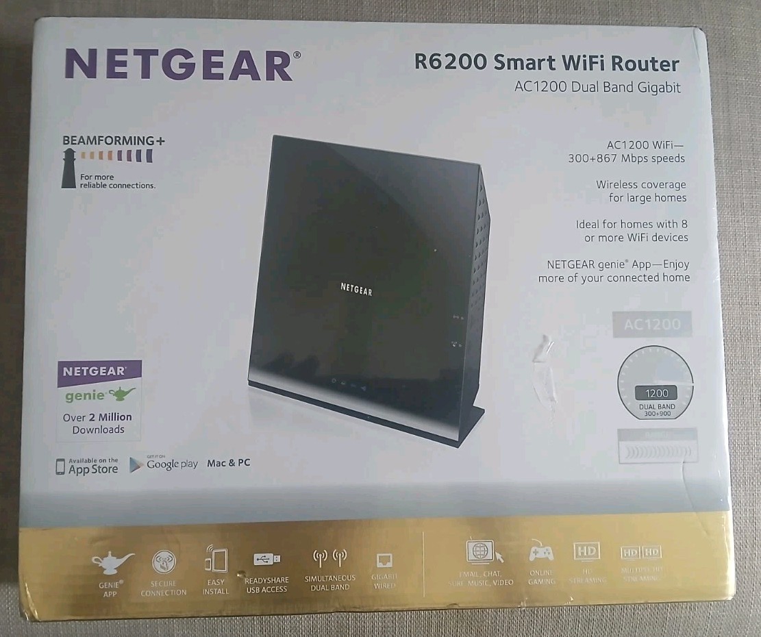 NETGEAR R6200v2 AC1200 Smart WiFi Router Dual Band Gigabit NEW SEALED R6200-100N