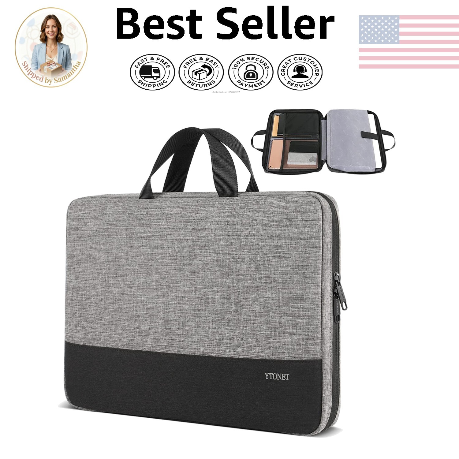 Versatile 17 Inch Laptop Sleeve - Water-Resistant Grey Case for All Major Brands