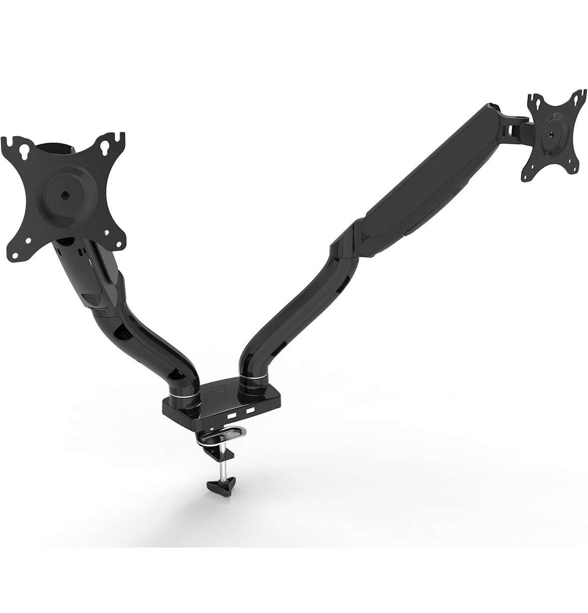 DUAL ARM TV LCD MONITOR DESK MOUNT BRACKET ARTICULATING SWIVEL GAS SPRING
