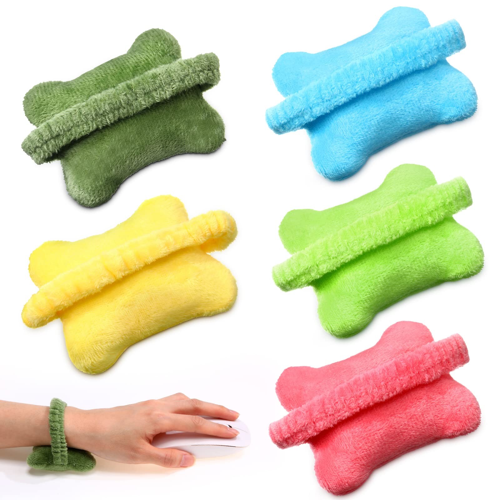 Leumoi 5 Pcs Wearable Mouse Pillow Rest, Hand Cushion Wrist Support