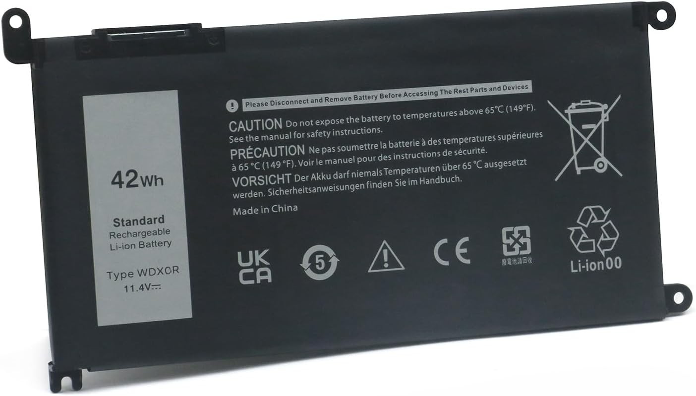 WDX0R 11.4V 42Wh Replacement Laptop Battery for Dell Inspiron 13 14 15 5000