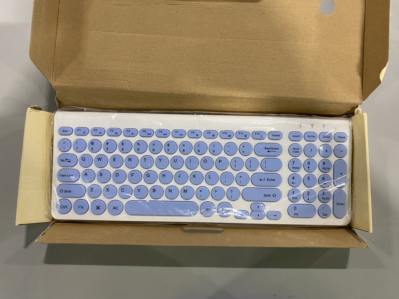 BLUE WHITE - LEADSAIL WIRELESS KEYBOARD AND MOUSE COMBO, PC