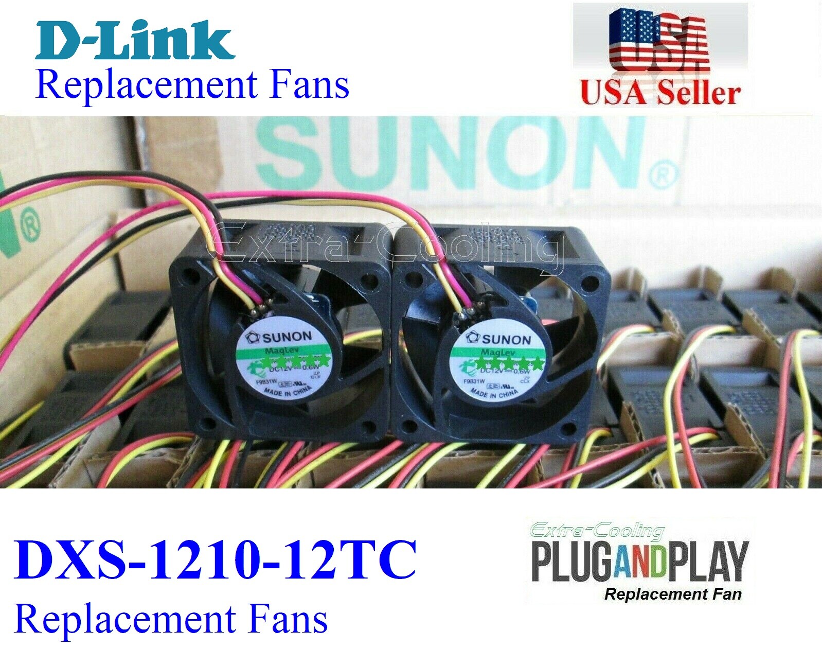 Quiet Version D-Link DXS-1210-12TC Fan Kit 2xSunon 18dBA Noise Best HomeNetwork