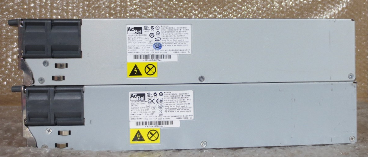 LOT OF 2 Apple 614-0385 Xserve 650W Acbel API5FS44 Hot Swap Power Supply