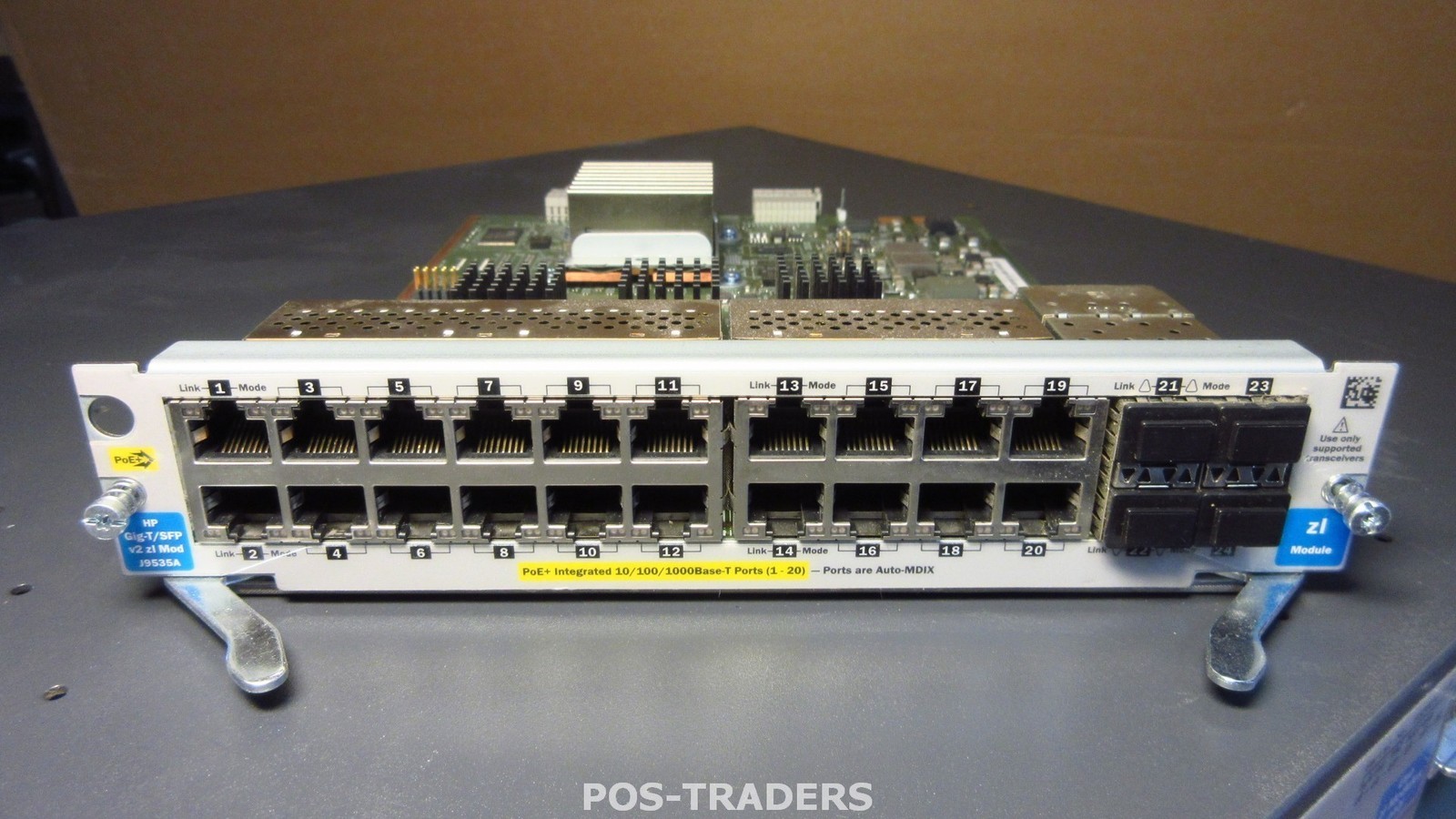 HP J9535A 20-PORT GT POE+/4-PORT SFP V2 ZL PULLED FROM HP E5406 ZL J8697A