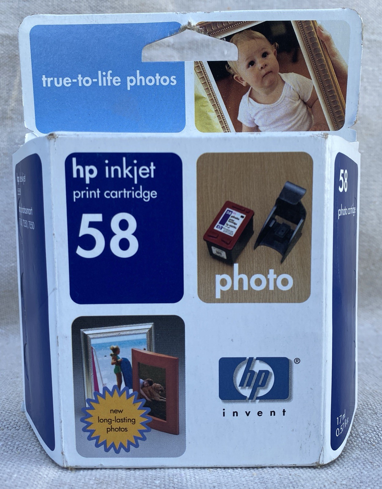 Genuine HP 58 Photo Ink Cartridge C6658AN Exp 2004 for HP 7150 7350 7550 SEALED