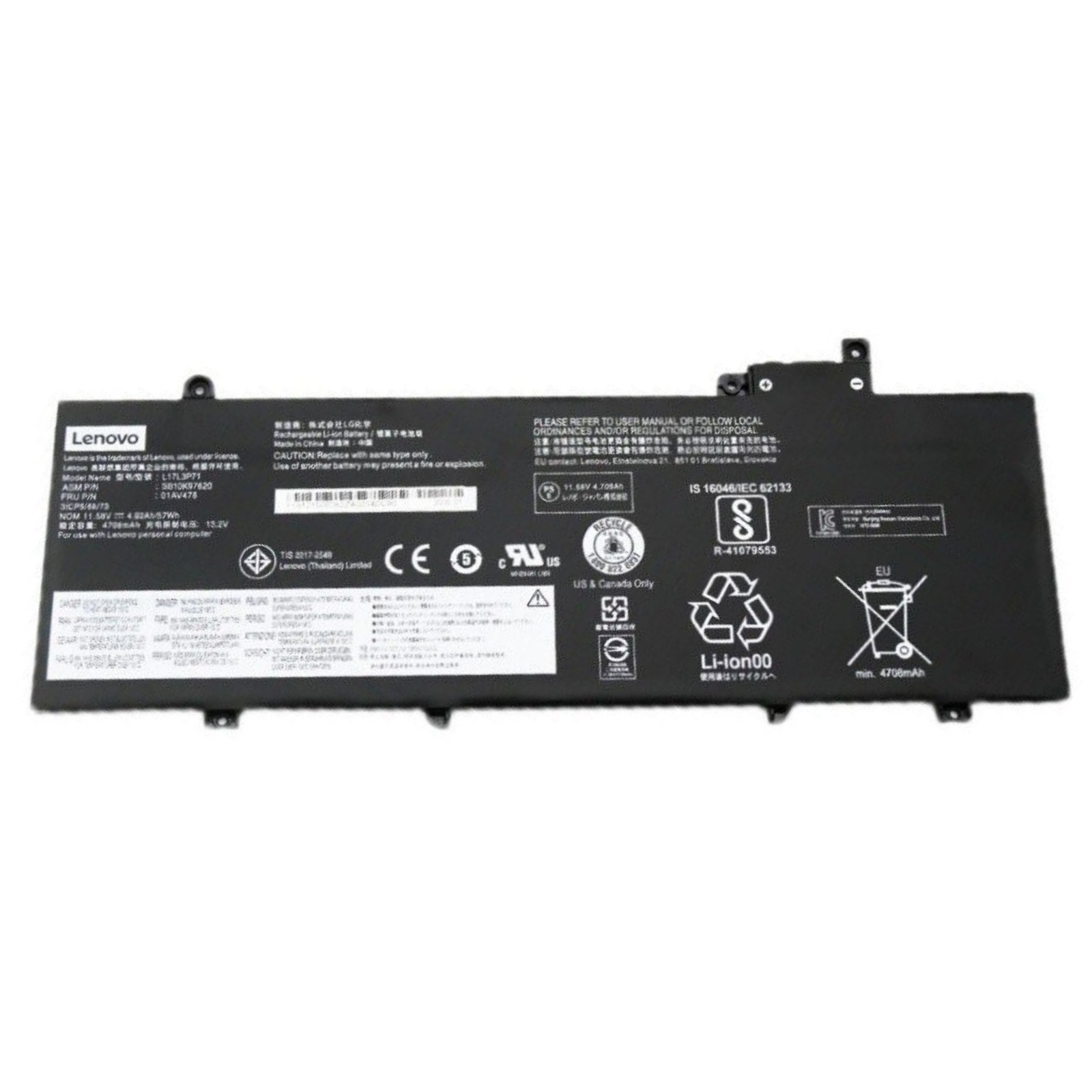New Genuine L17L3P71 01AV478 01AV480 L17M3P71 Battery for Lenovo ThinkPad T480s
