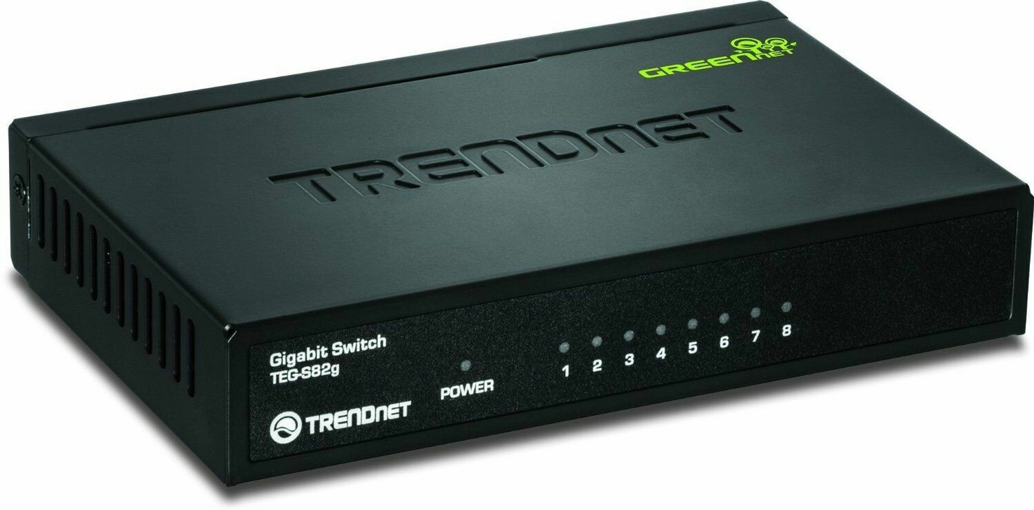 TRENDnet TEG-S82g 8-Port Unmanaged Gigabit GREENnet Desktop Metal Housing Switch