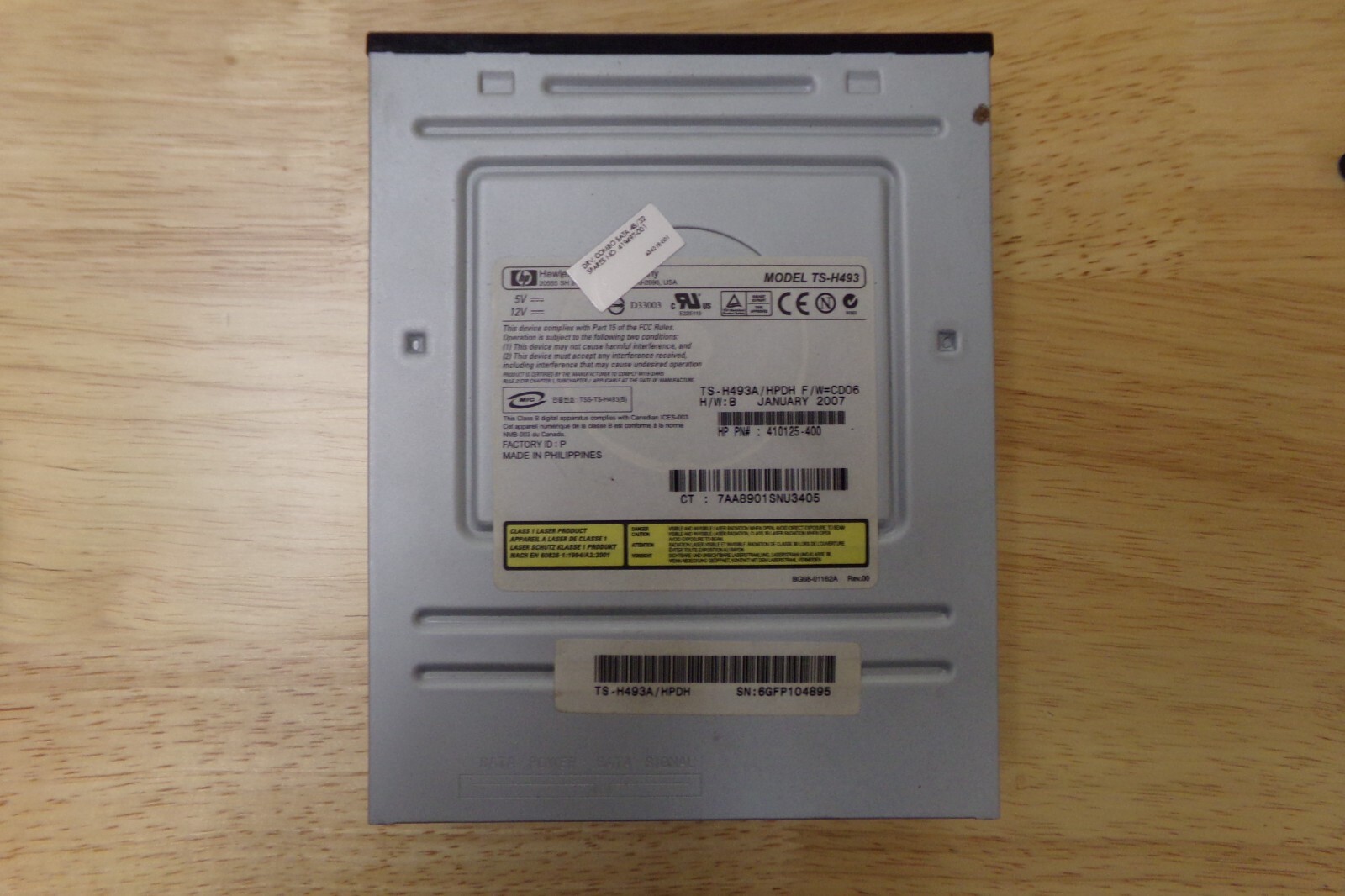 HP TS-H493 Black SATA CD-RW DVD-ROM Disk Drive 419497-001 410125-400