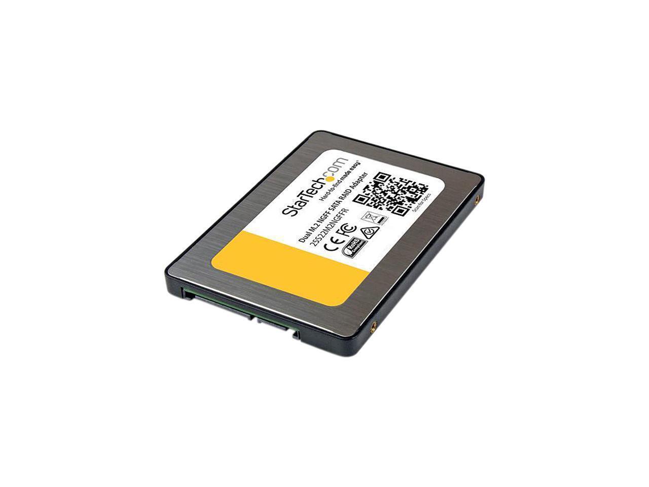 StarTech.com 25S22M2NGFFR Dual M.2 SATA Adapter with RAID - 2x M.2 SSDs to 2.5in