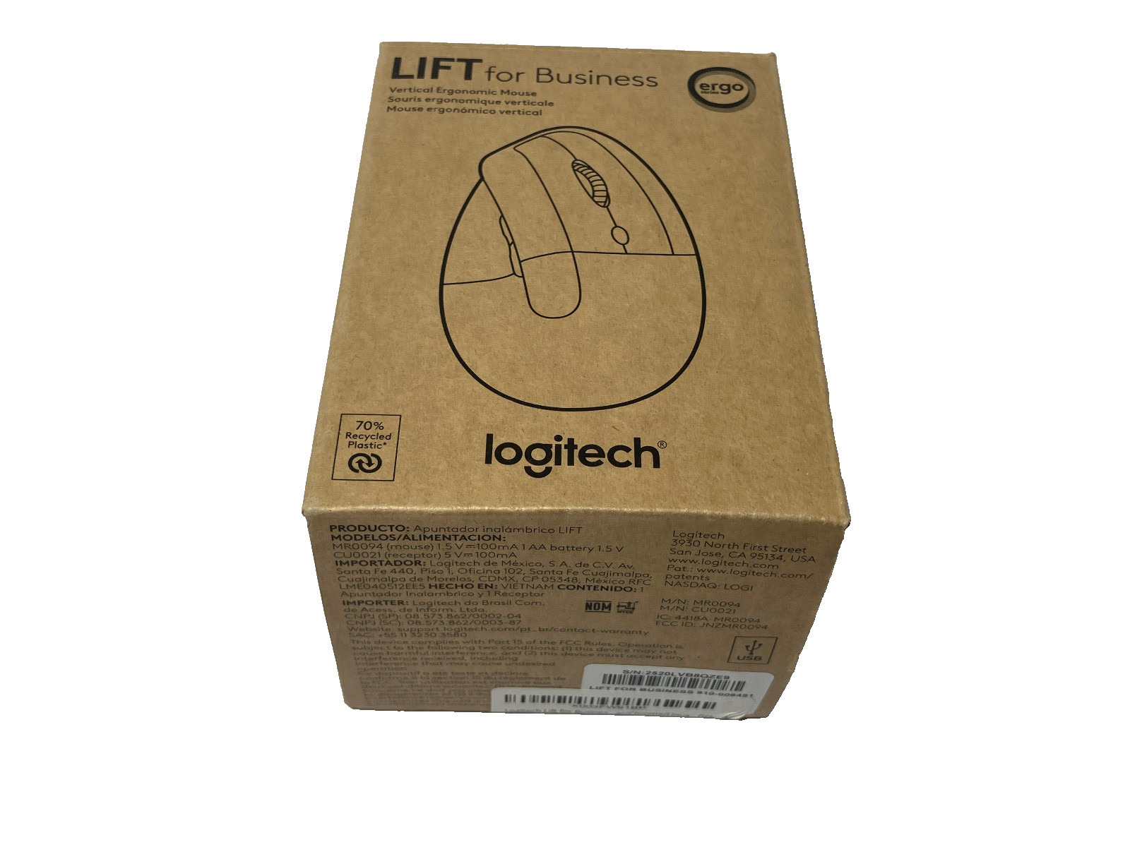 Logitech Lift for Business Ergo Vertical Mouse, Bluetooth Wireless