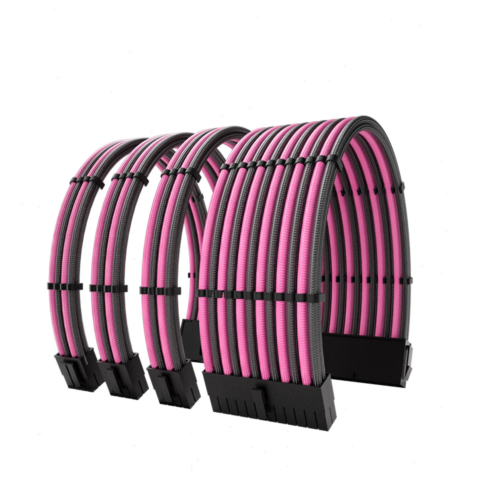 Vetroo PSU Extension Cable Sleeved Mod PC Power Supply Cable (Black & Pink)